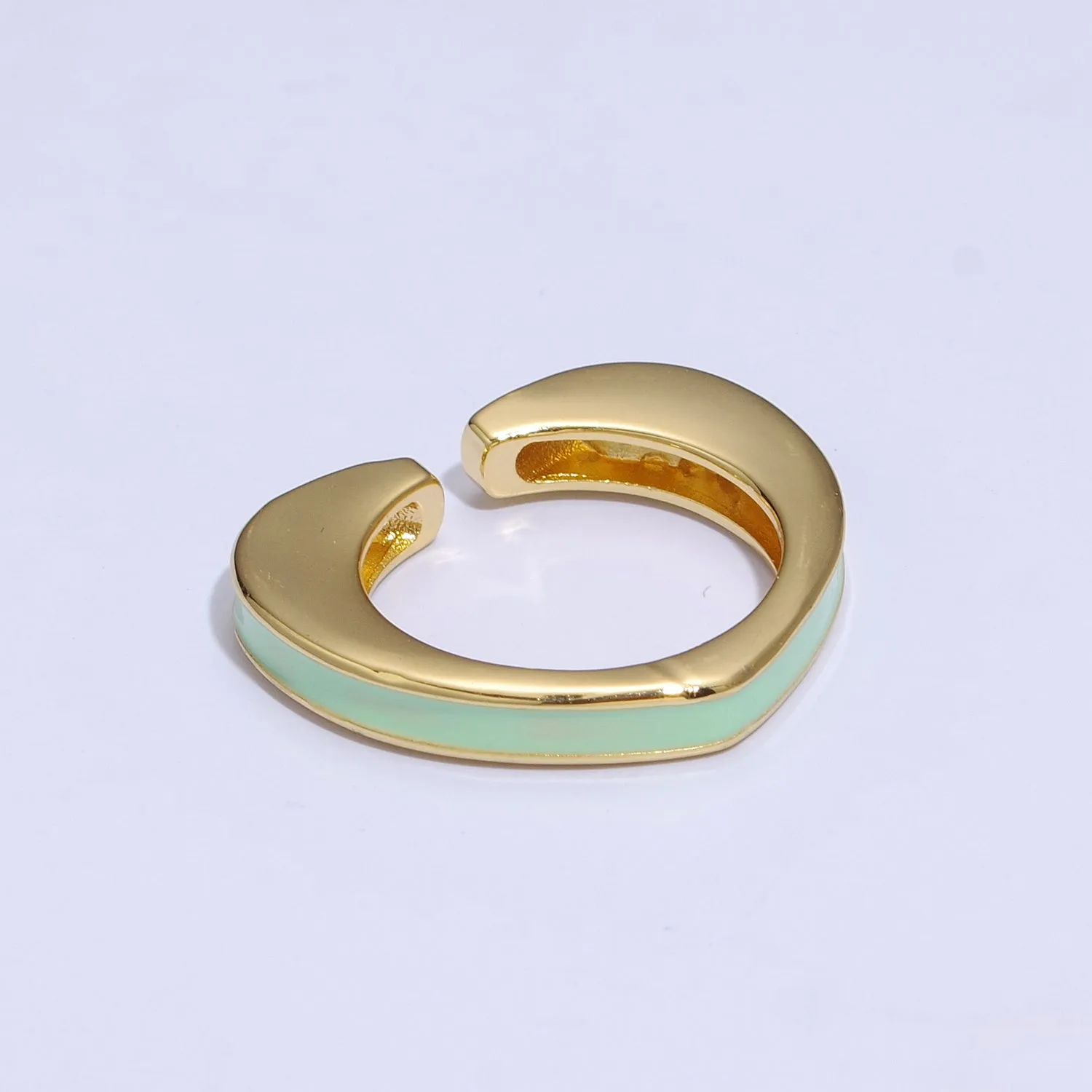 Unique Heart Shaped Open Ring Enamel Colorful Band S-258 ~ S-267
