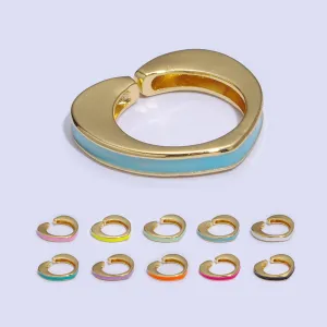 Unique Heart Shaped Open Ring Enamel Colorful Band S-258 ~ S-267