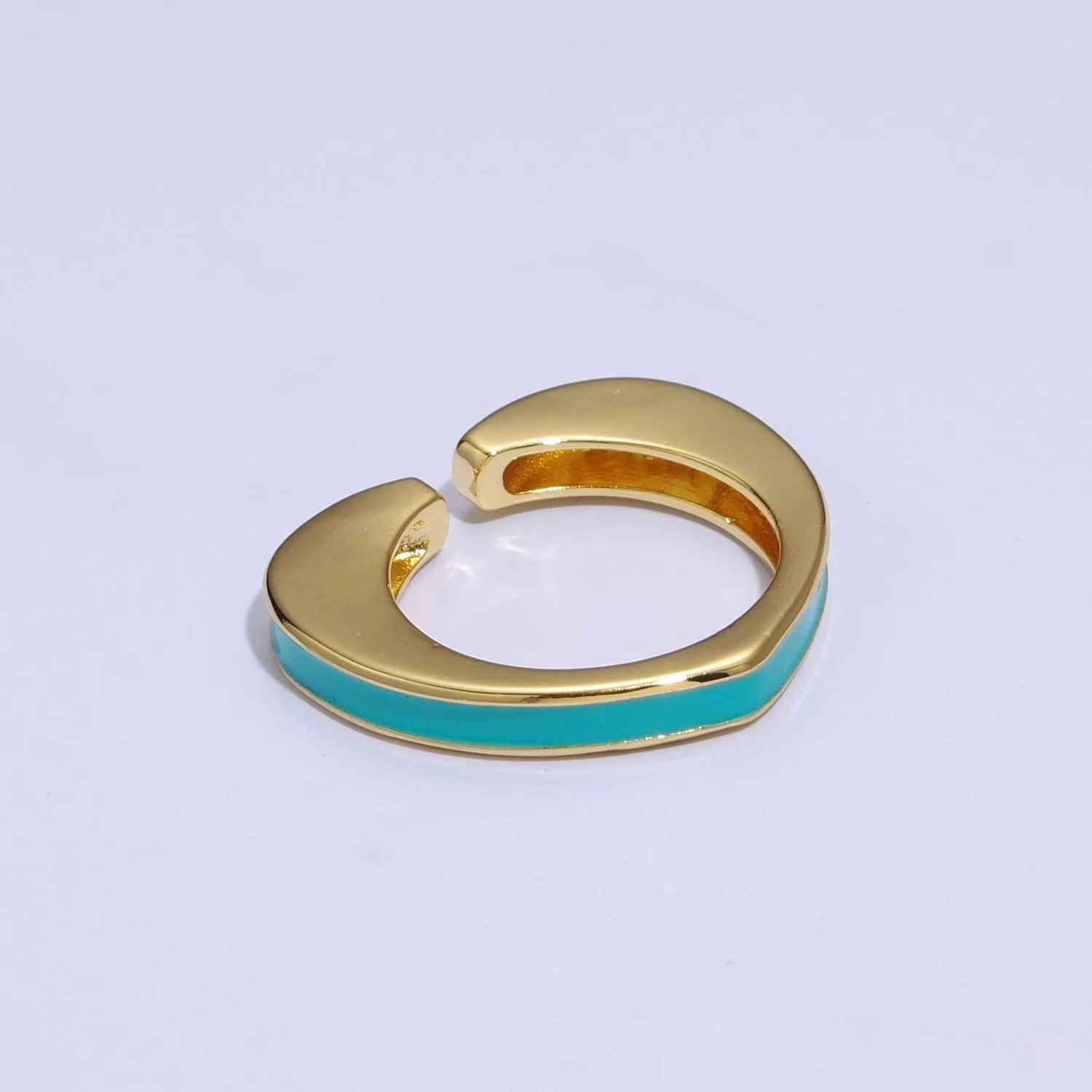 Unique Heart Shaped Open Ring Enamel Colorful Band S-258 ~ S-267