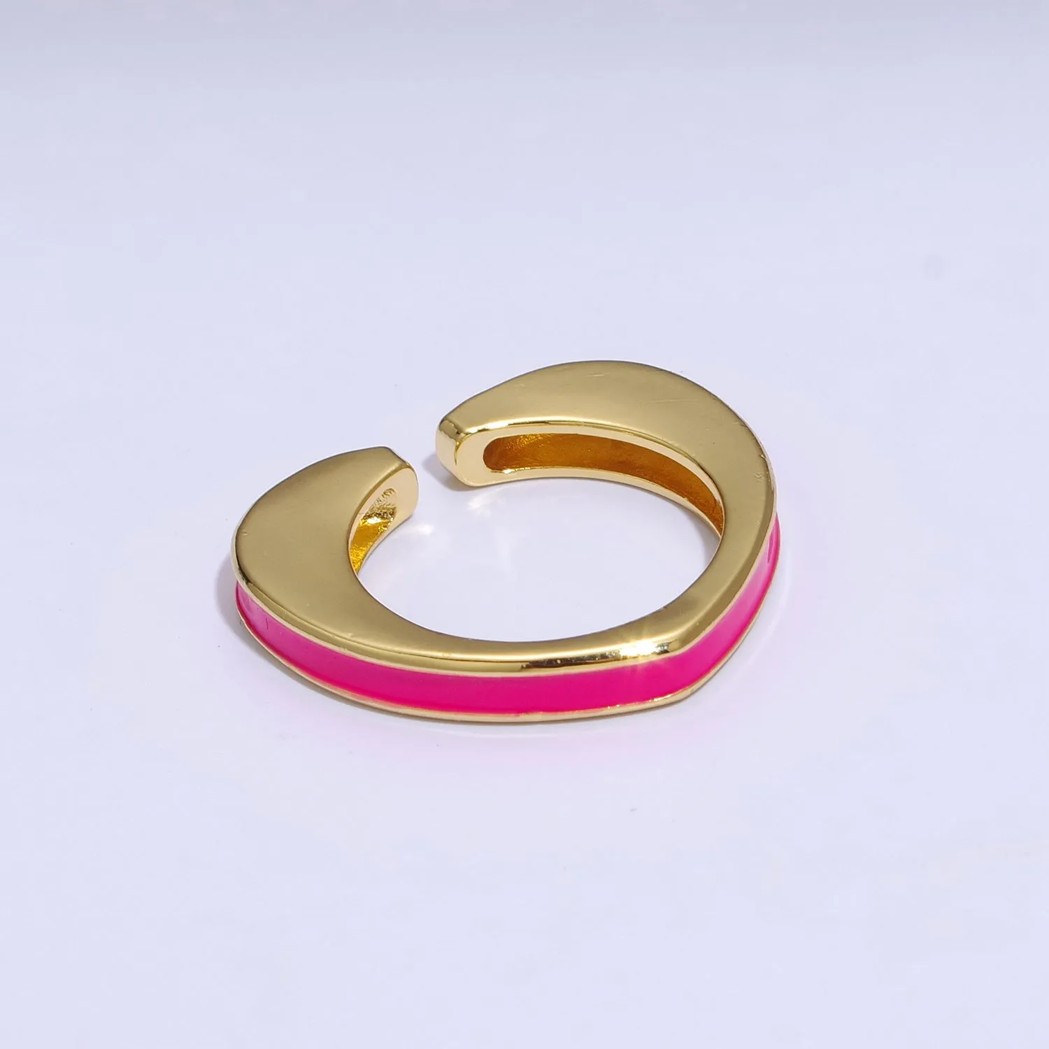 Unique Heart Shaped Open Ring Enamel Colorful Band S-258 ~ S-267