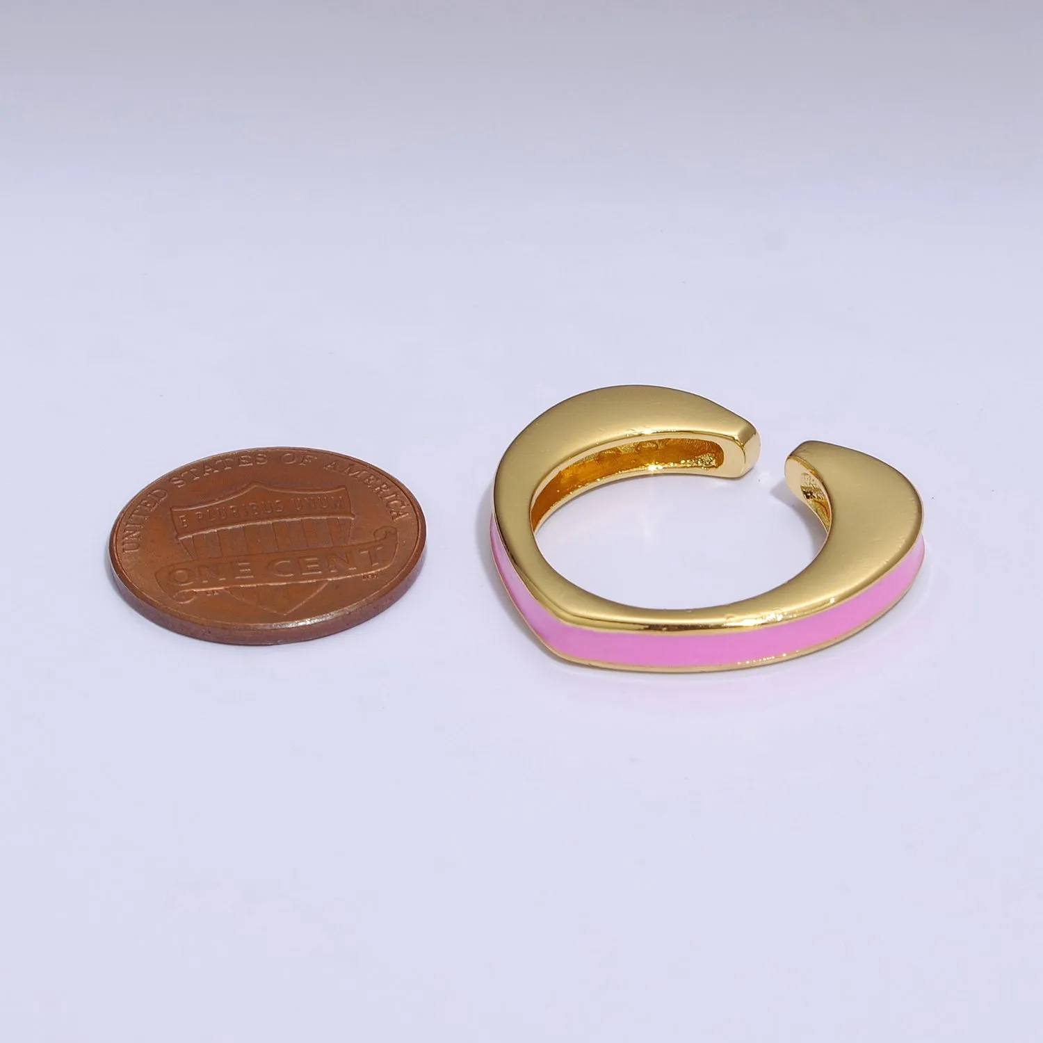 Unique Heart Shaped Open Ring Enamel Colorful Band S-258 ~ S-267