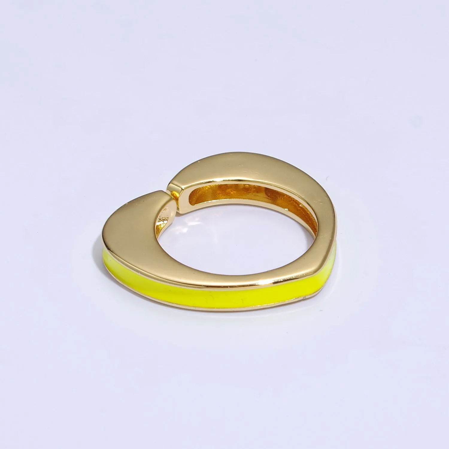 Unique Heart Shaped Open Ring Enamel Colorful Band S-258 ~ S-267