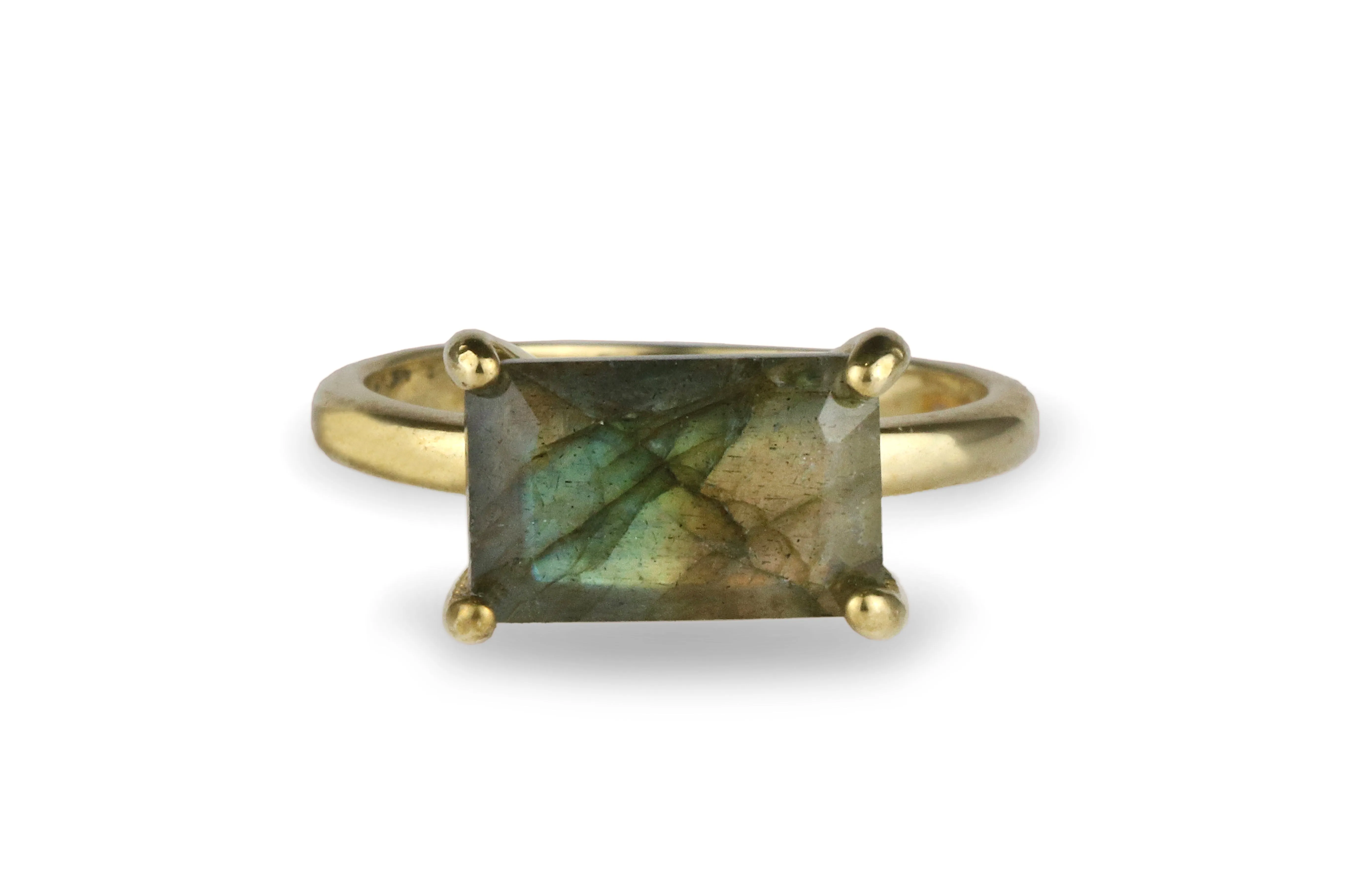 Unique Labradorite Ring in 14k Gold