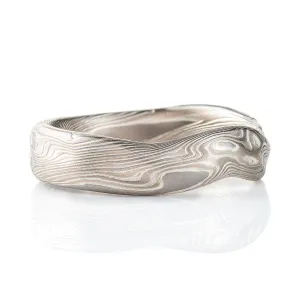 Unique Mokume Gane Organic Undulating Band