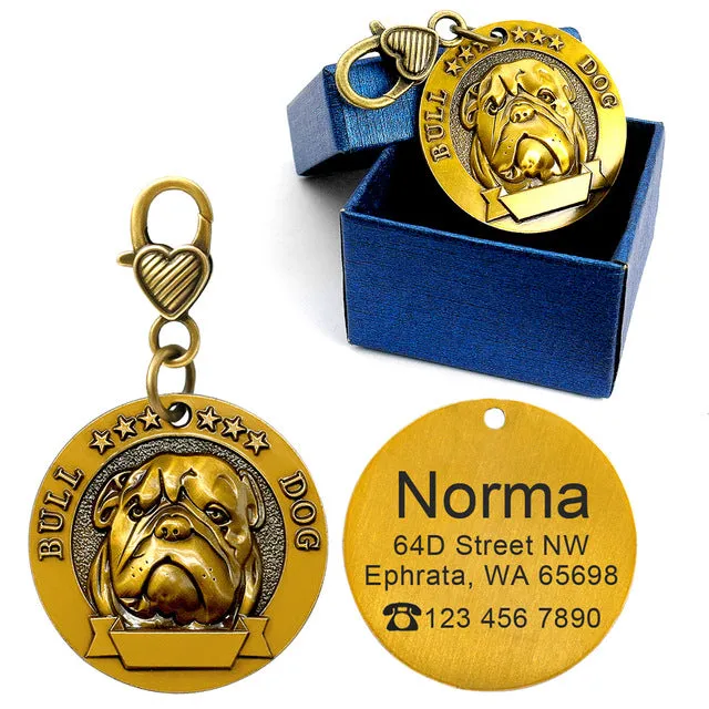 Unique Personalized Engraved Pet Cat Dog ID Tag