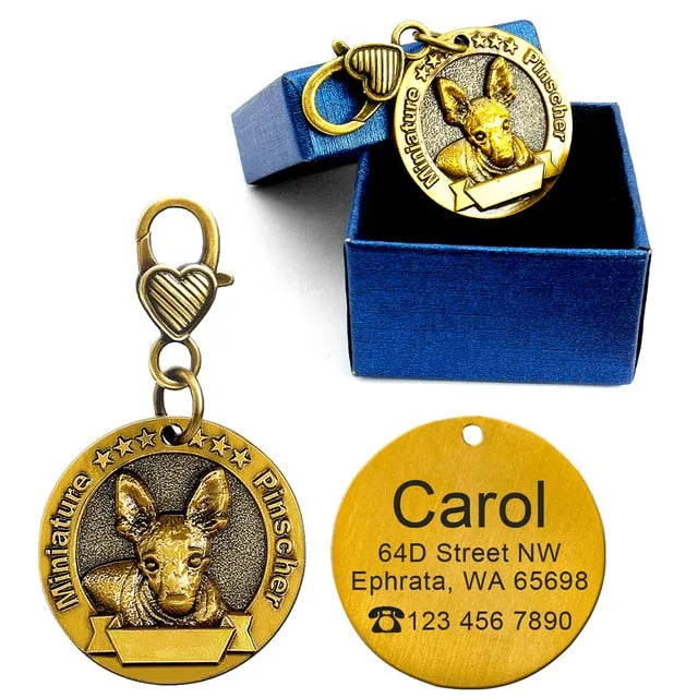 Unique Personalized Engraved Pet Cat Dog ID Tag