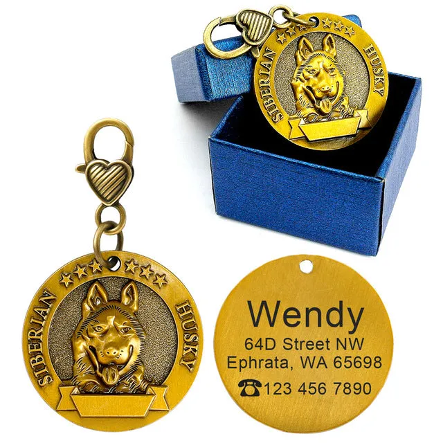 Unique Personalized Engraved Pet Cat Dog ID Tag