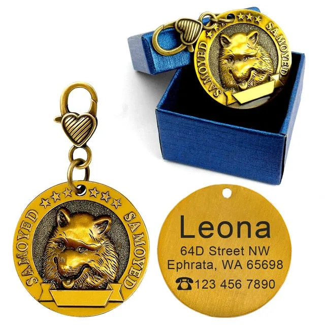 Unique Personalized Engraved Pet Cat Dog ID Tag