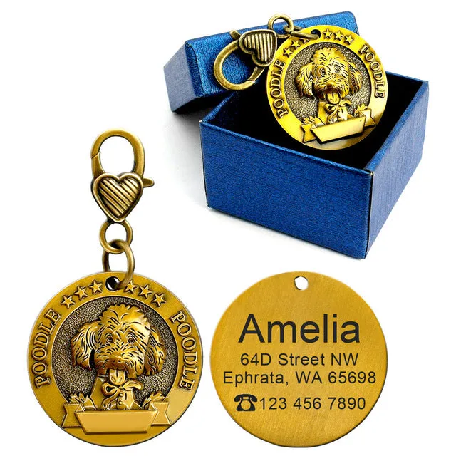 Unique Personalized Engraved Pet Cat Dog ID Tag