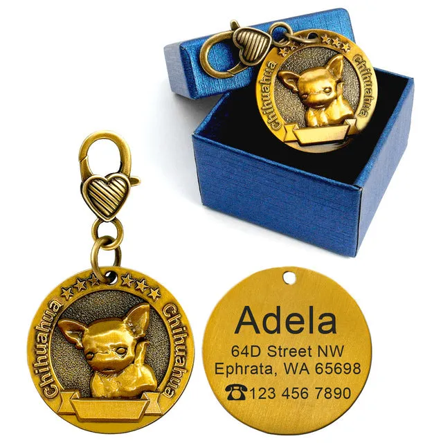 Unique Personalized Engraved Pet Cat Dog ID Tag