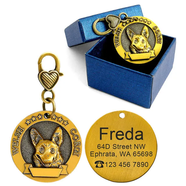 Unique Personalized Engraved Pet Cat Dog ID Tag
