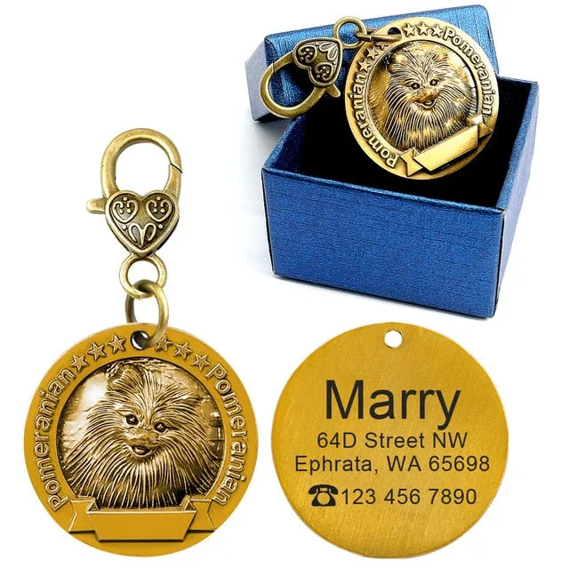 Unique Personalized Engraved Pet Cat Dog ID Tag