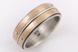 Unique silver gold wedding band