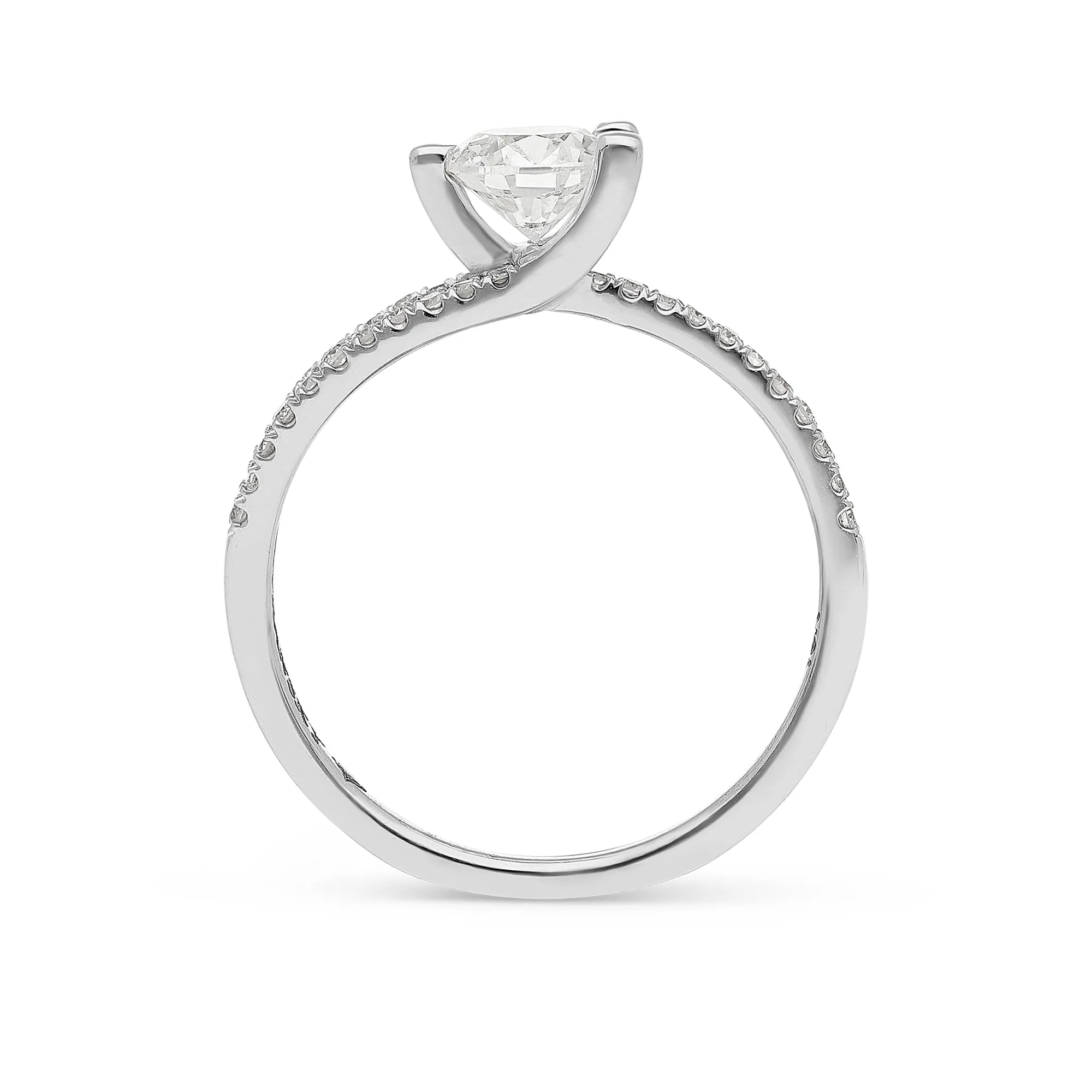 Unique Three Prong Solitaire Engagement Ring