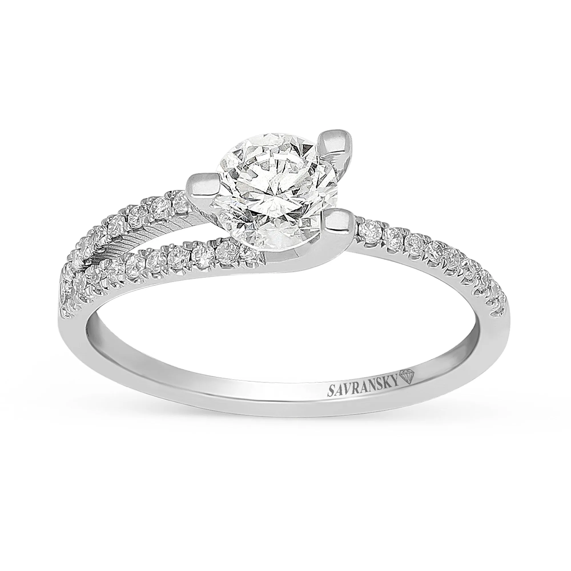 Unique Three Prong Solitaire Engagement Ring