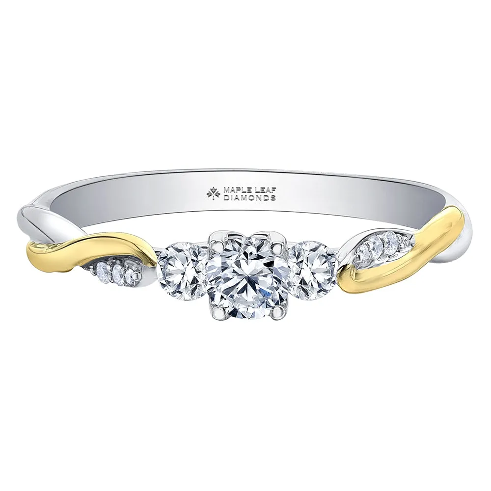 Unique Three-Stone Canadian Diamond Ring