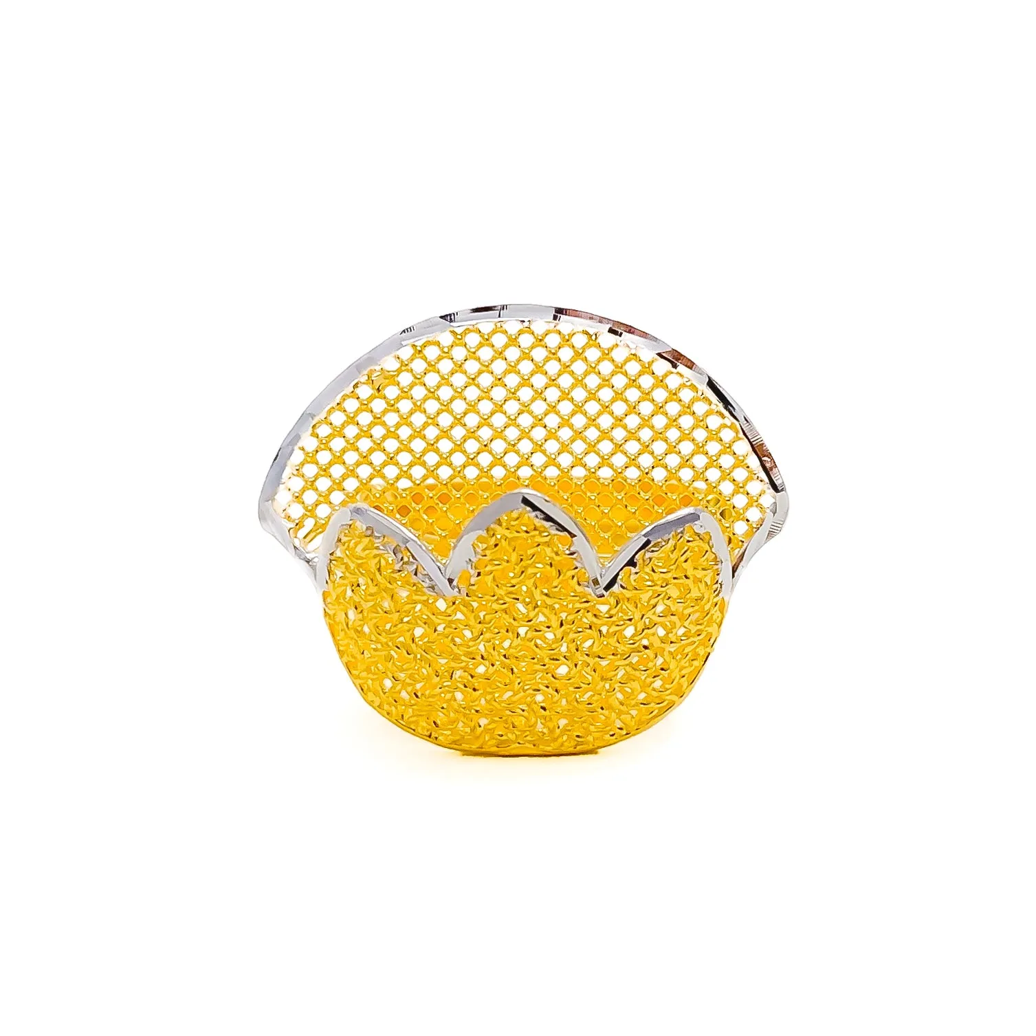 Unique Two-Tone 22k Gold Semi Statement Ring