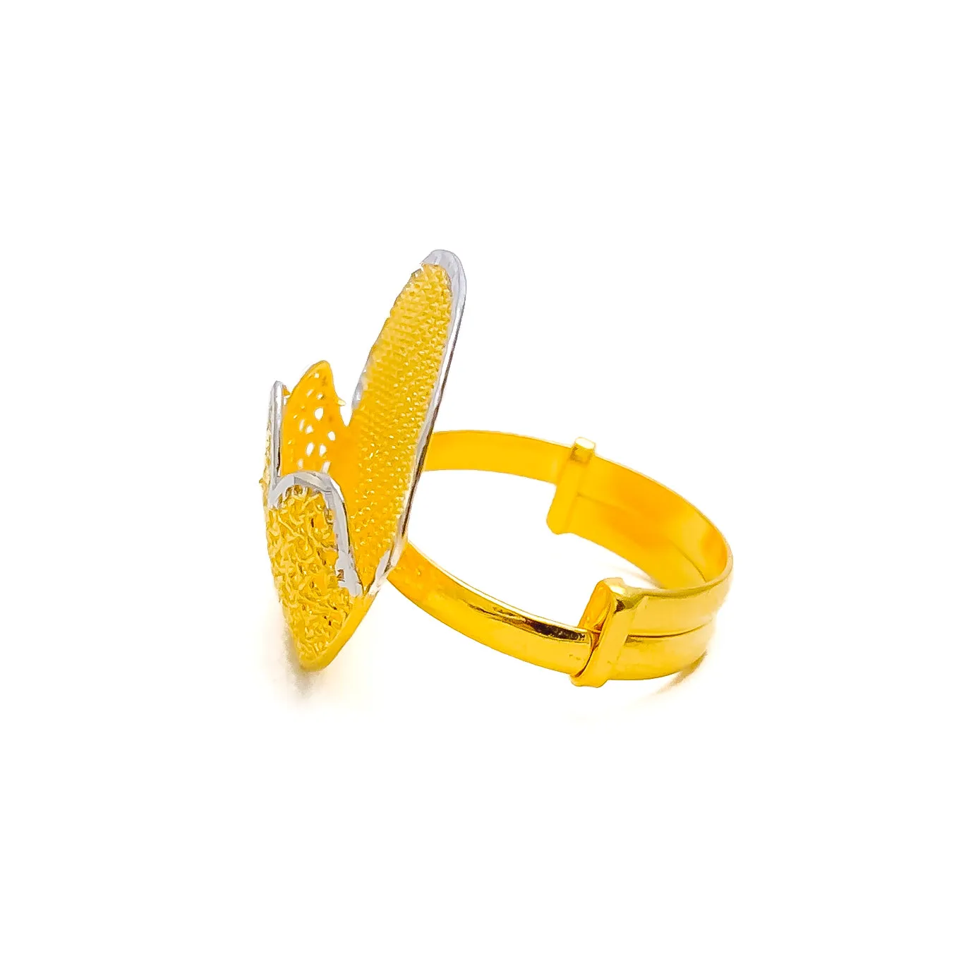 Unique Two-Tone 22k Gold Semi Statement Ring