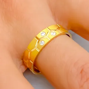 Unique Versatile 21k Gold CZ Band