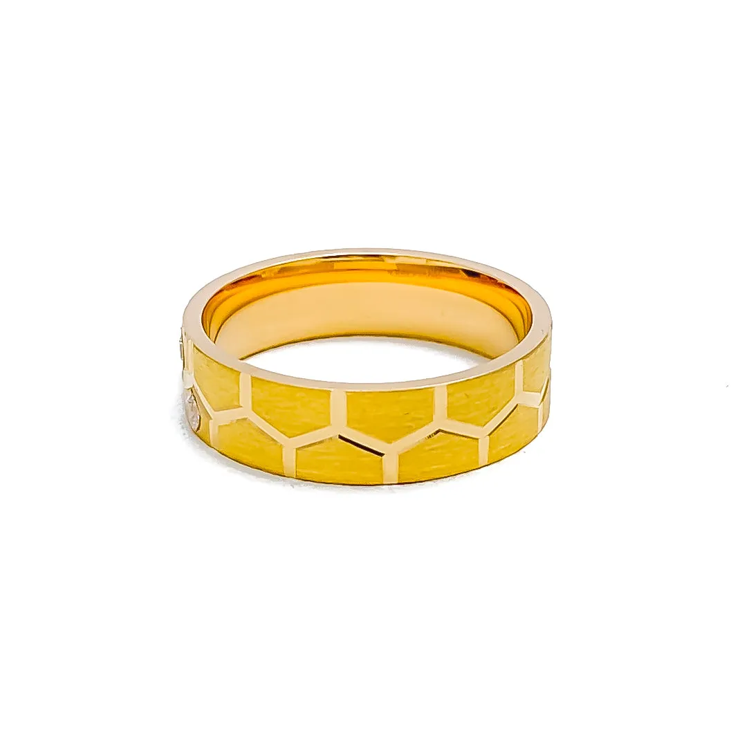 Unique Versatile 21k Gold CZ Band