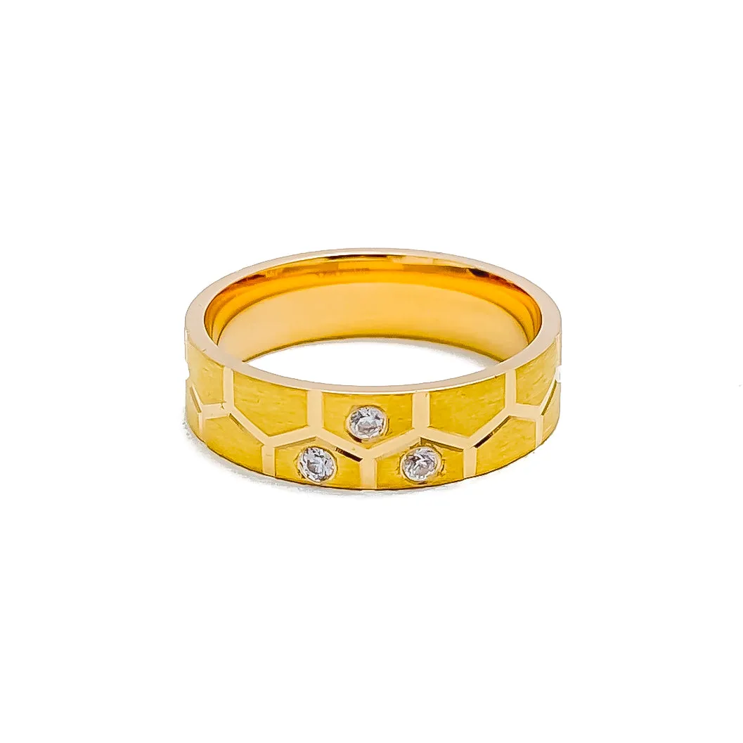 Unique Versatile 21k Gold CZ Band