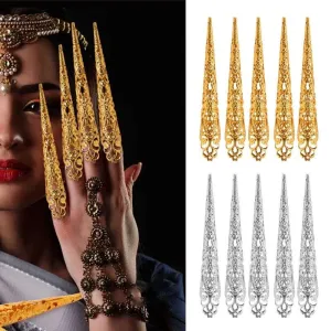 Unleash Your Inner Rebel with Fingertip Claw Rings - Full Finger Nails Decoration