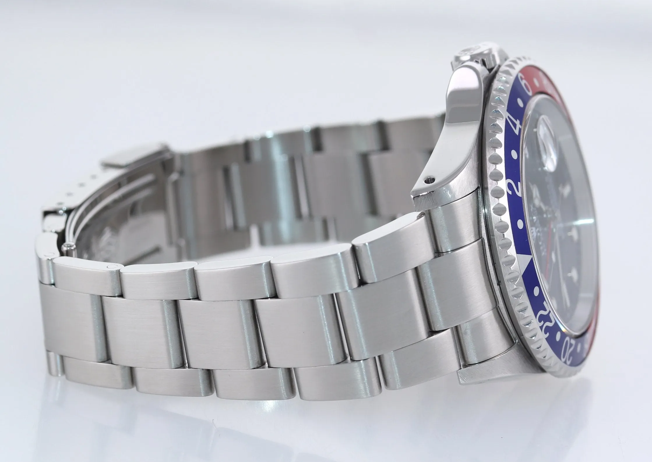 UNPOLISHED 2002 Rolex GMT-Master II Pepsi Steel Blue Red 16710 Watch SEL Box