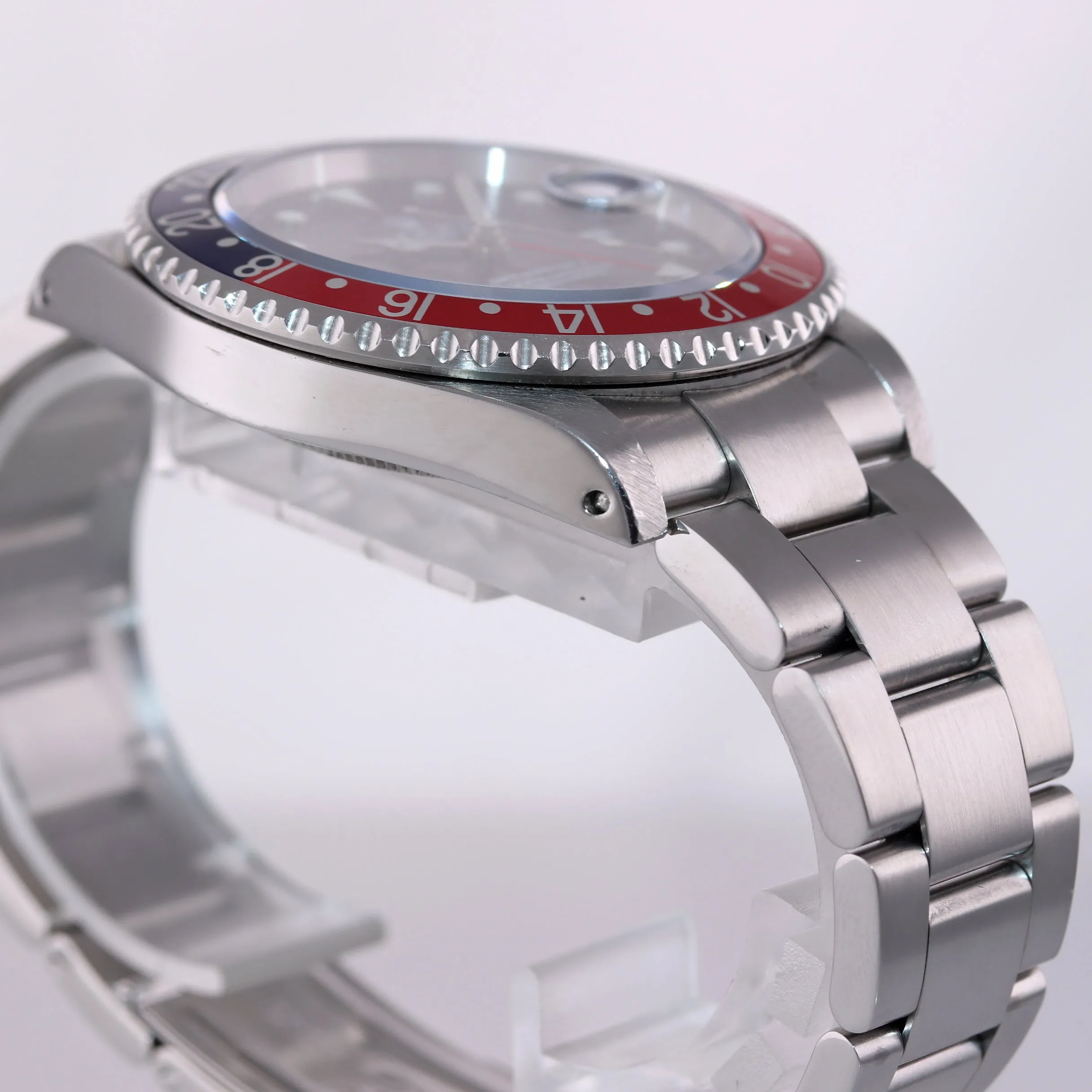 UNPOLISHED Rolex GMT-Master II Pepsi Blue Red Steel 16710 40mm Oyster Watch Box