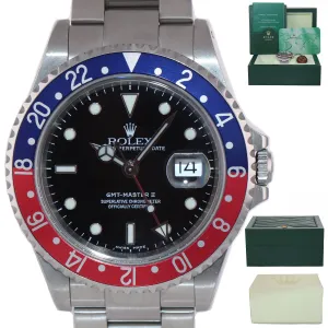 UNPOLISHED Rolex GMT-Master II Pepsi Blue Red Steel 16710 40mm Oyster Watch Box