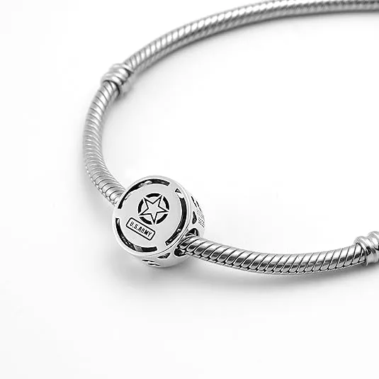 U.S. Army Star Symbol Silver Bead Charm