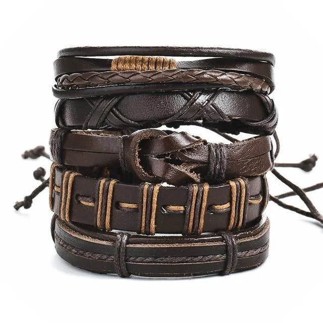 VacationGrabs Men's Braided Bracelets Set - Stylish Wristbands