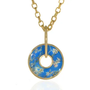 Van Gogh Almond Blossoms Disc Necklace
