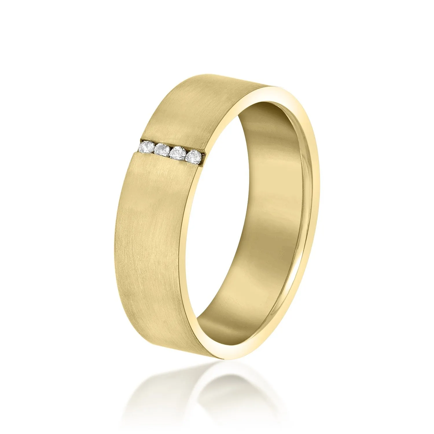 Vertical Single Row Channel Set Diamond Men's Wedding Band