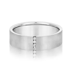 Vertical Single Row Channel Set Diamond Men's Wedding Band