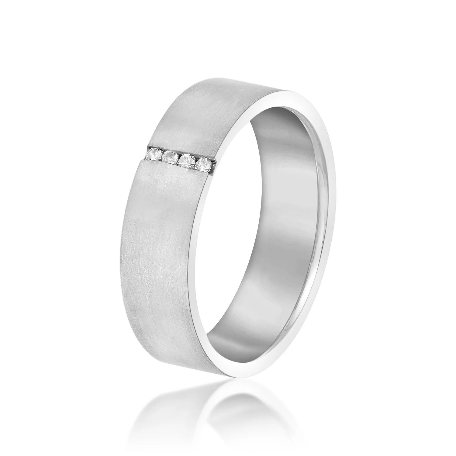 Vertical Single Row Channel Set Diamond Men's Wedding Band
