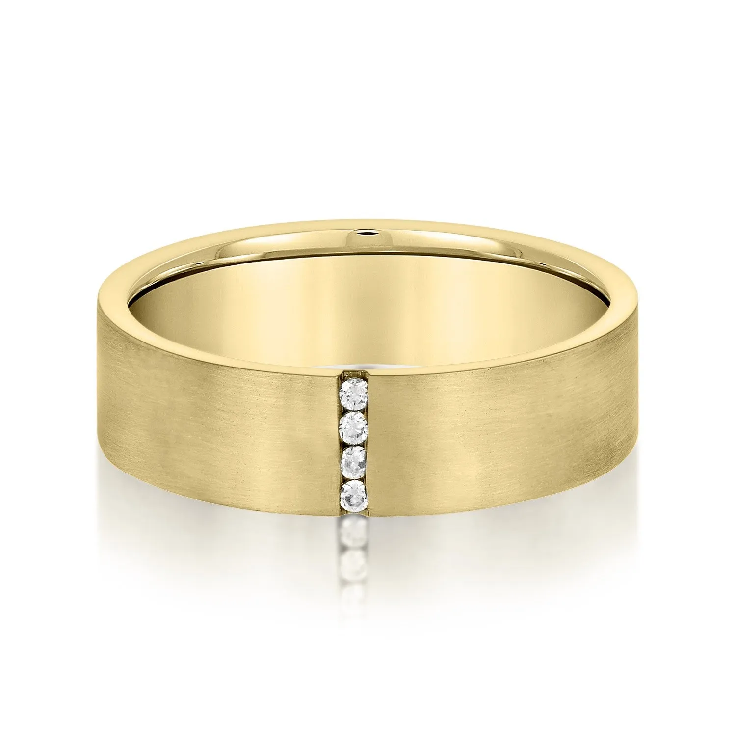 Vertical Single Row Channel Set Diamond Men's Wedding Band