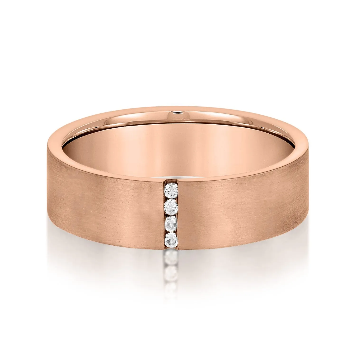 Vertical Single Row Channel Set Diamond Men's Wedding Band