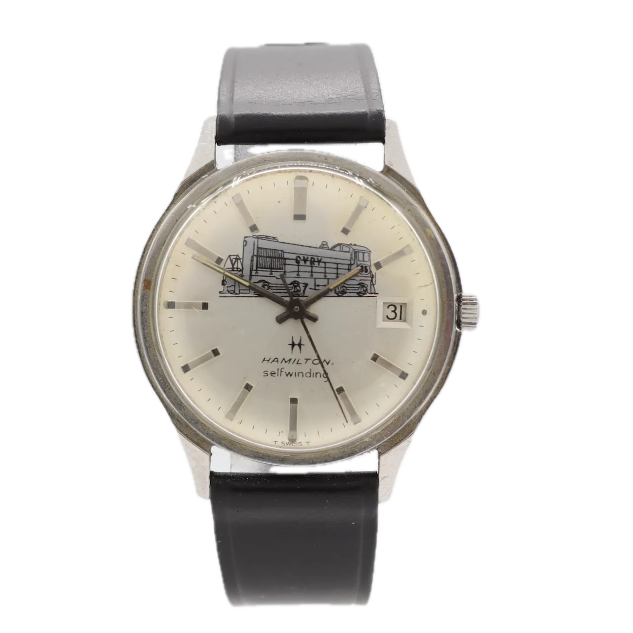 Vintage 1969 Hamilton CVRY Railway Men's Automatic Wristwatch Swiss Steel
