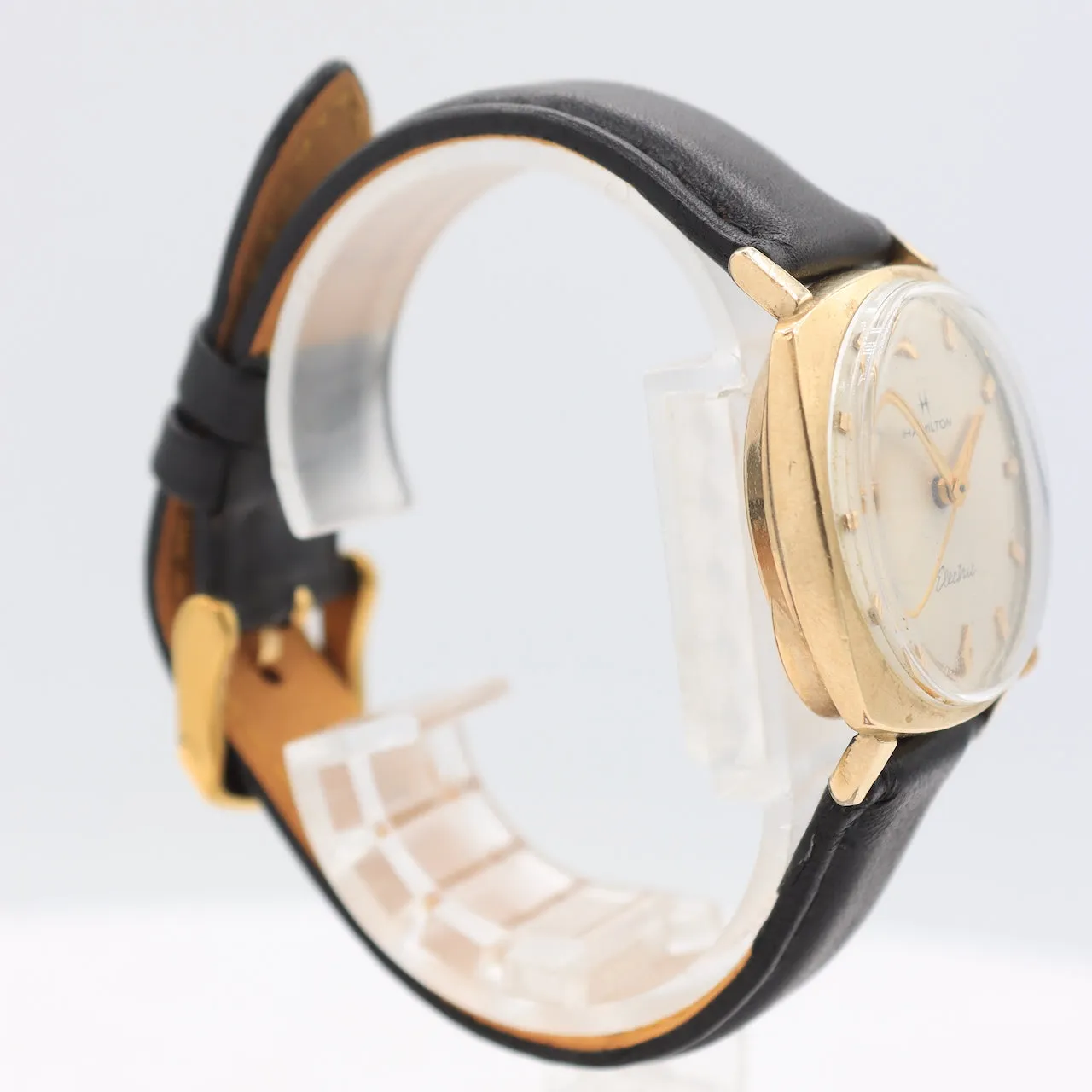 Vintage Hamilton Cushion Sunburst Dial Men's Electric Wristwatch USA 10k GF