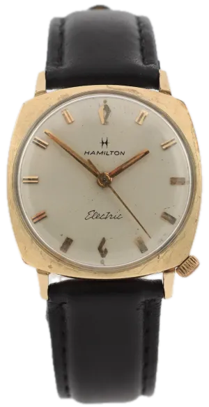 Vintage Hamilton Cushion Sunburst Dial Men's Electric Wristwatch USA 10k GF