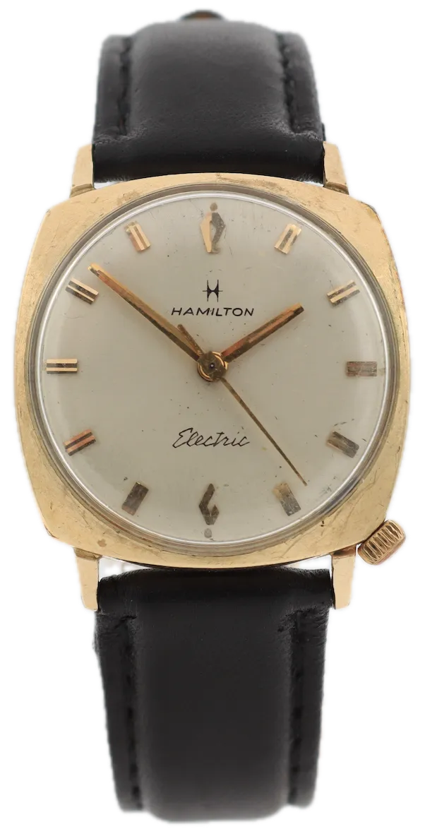 Vintage Hamilton Cushion Sunburst Dial Men's Electric Wristwatch USA 10k GF