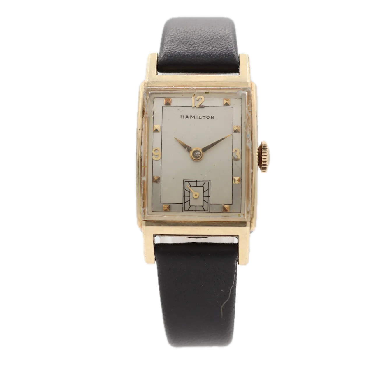 Vintage Hamilton Sherwood Men's Mechanical Wristwatch 982 USA 14k Gold Filled
