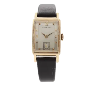 Vintage Hamilton Sherwood Men's Mechanical Wristwatch 982 USA 14k Gold Filled