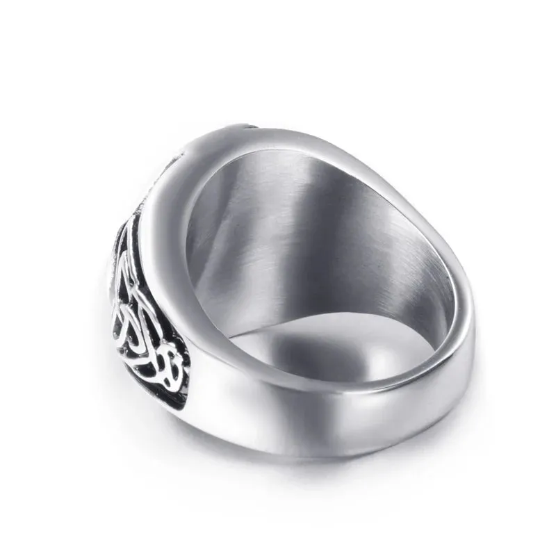 Vintage Men Stainless Steel Rings Solar Cross