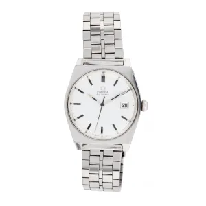 Vintage Omega Automatic Date Wrist Watch on Omega Brick Link Stainless Bracelet