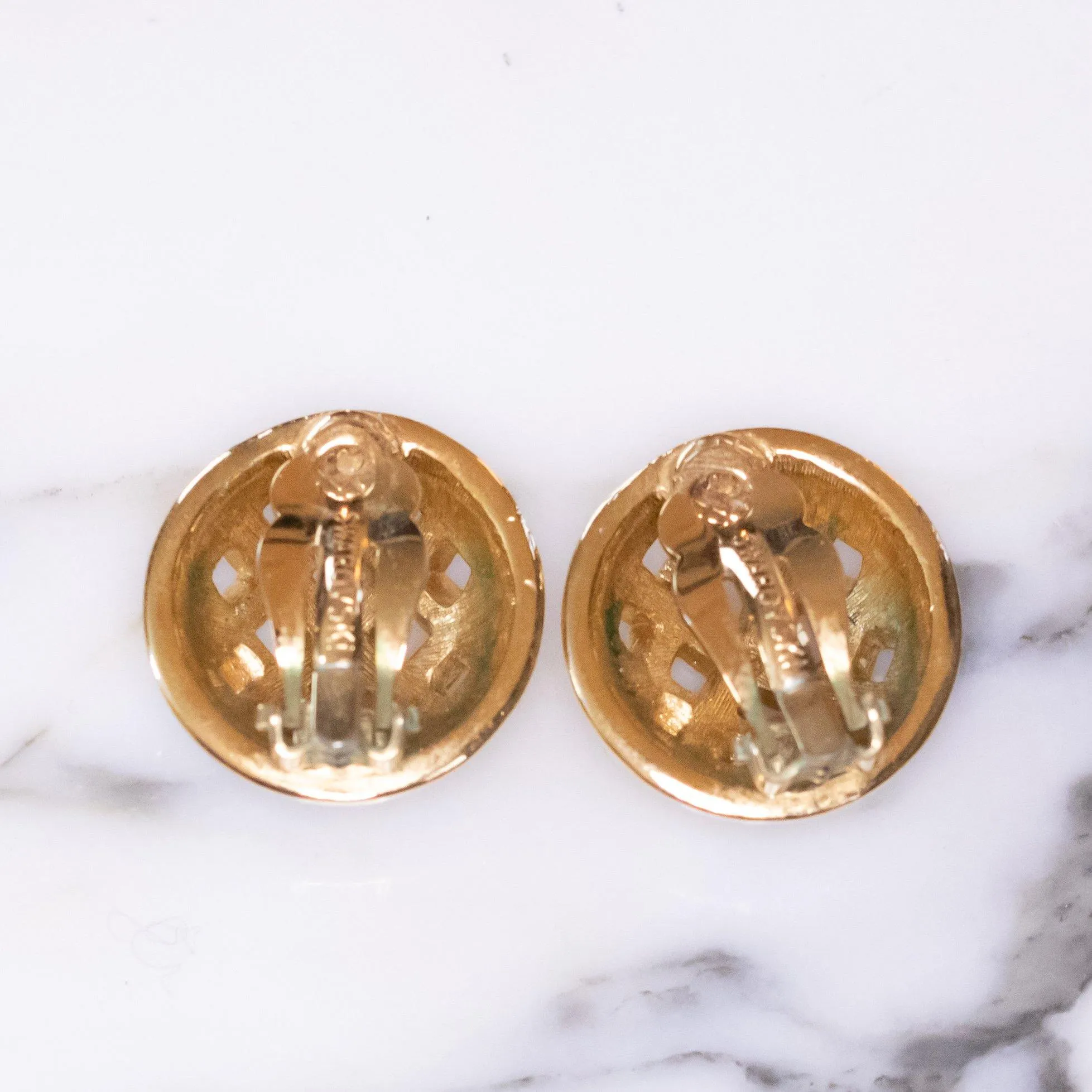 Vintage Swarovski Black Diamante Checkerboard Earrings