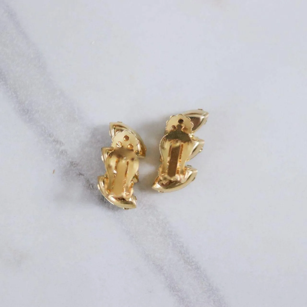 Vintage Yellow and Amber Rhinestone Earrings