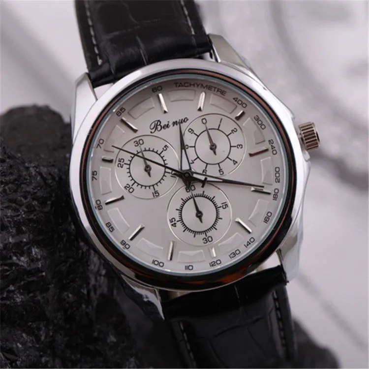 Watches Men Luxury Brand Beinuo Quartz Watches Men Leather Watch Casual Wristwatch Male Clock