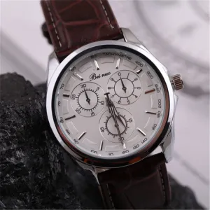 Watches Men Luxury Brand Beinuo Quartz Watches Men Leather Watch Casual Wristwatch Male Clock