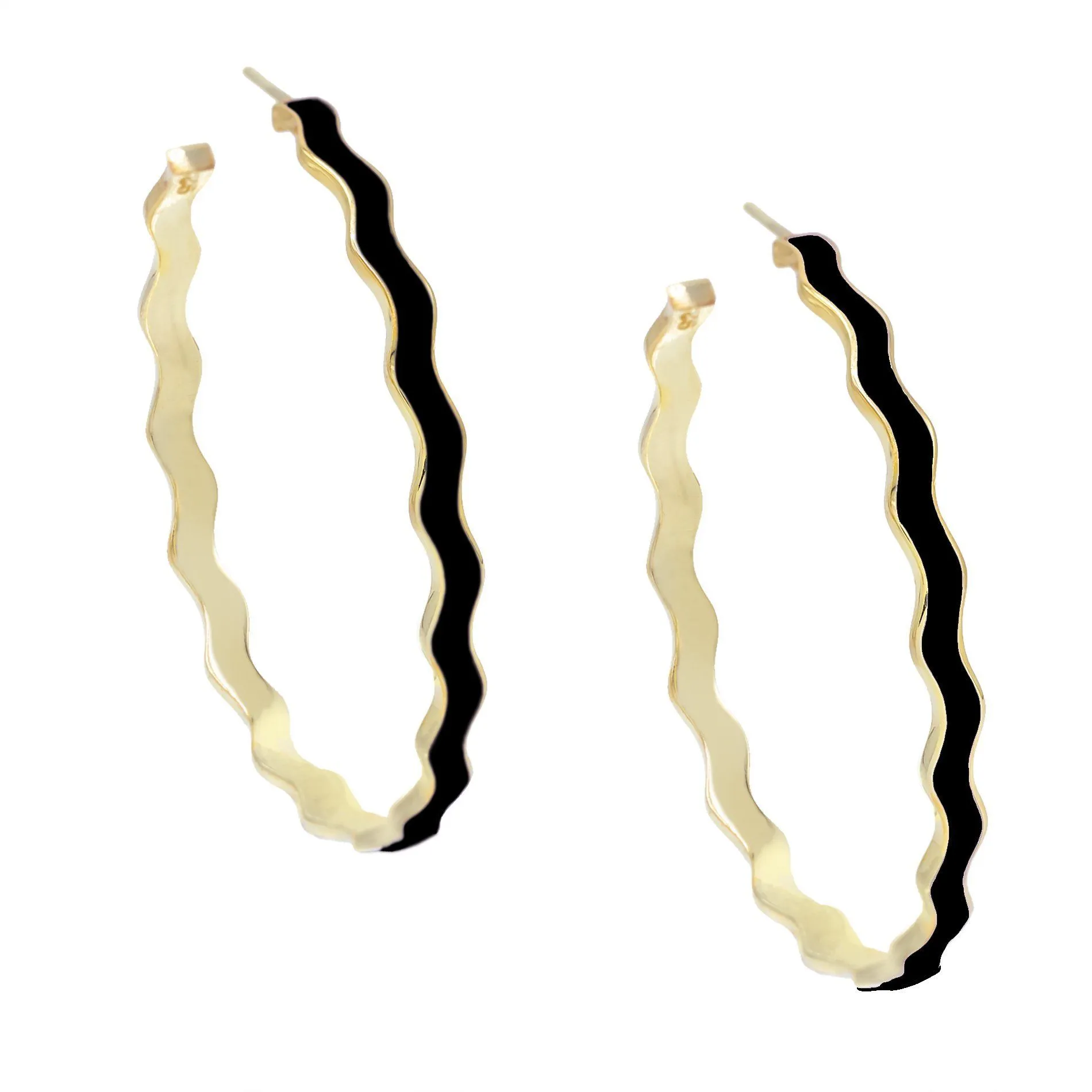 Wavy Enamel Hoop Earring